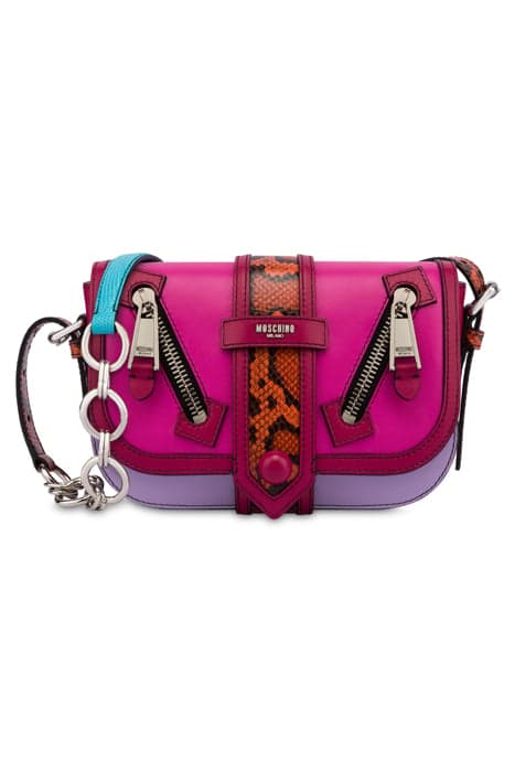 PATCHWORK NAPPA SHOULDER BAG PURPLE by Moschino