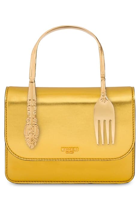 CUTLERY DETAILS NAPPA HANDBAG GOLD by Moschino