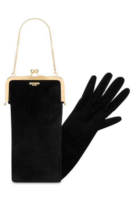 VELVET GLOVE BAG BLACK by Moschino