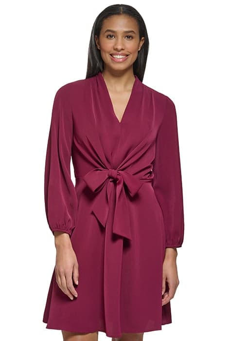 L/S FRONT TIED FITFL MAROON by DKNY