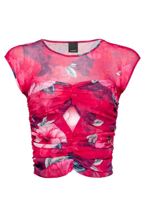 TRIPLICE TOP RETINA STAMPA HIBISCUS FUCHSIA/PINK MULTI-COLOU by PINKO