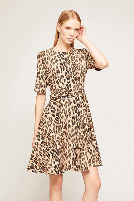 SHORT DRESS WITH ANIMAL PATTERN DRESS NATURAL by Motivi