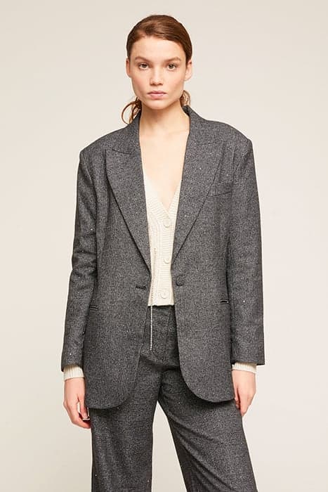 CHECK-PATTERNED SINGLE-BREASTED BLAZER GREY by Motivi