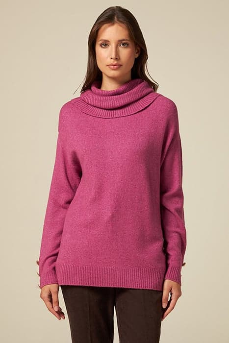 Wool blend sweater with jewel buttons by Oltre