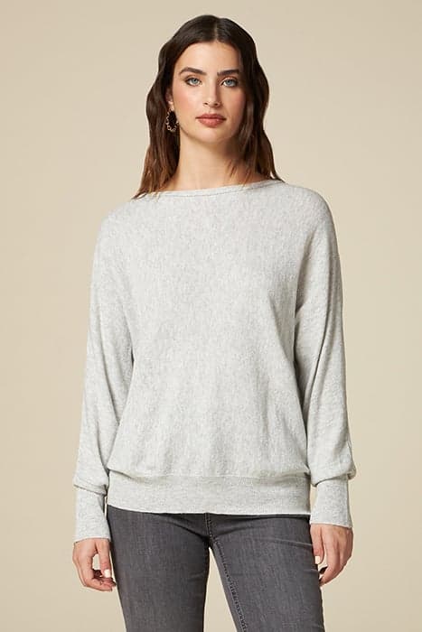 CASHMERE BLEND LUREX SWEATER GREY by Oltre