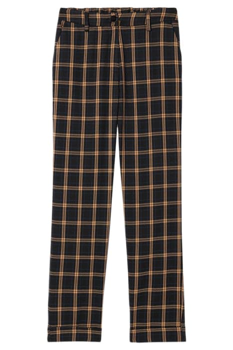 CHEQUERED STOVEPIPE TROUSERS BLACK by Oltre