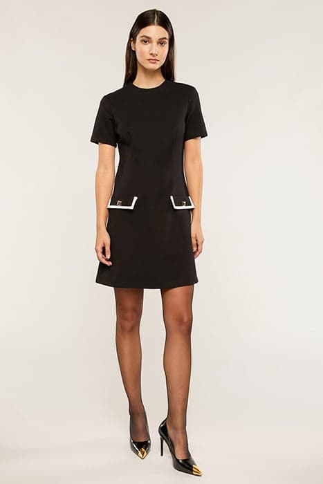 MINIDRESS WITH CONTRASTING BORDERS BLACK by Motivi