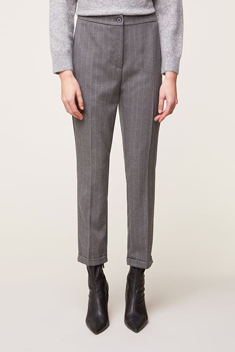 REGULAR PINSTRIPE TROUSERS GREY by Motivi