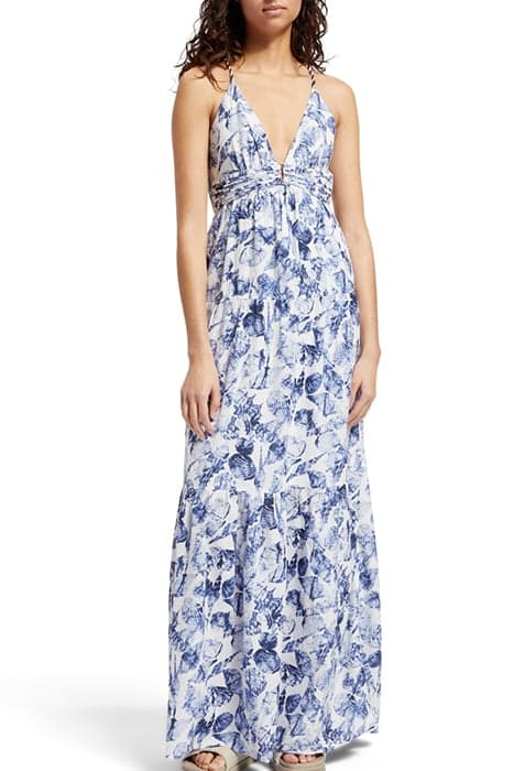 WAISTED MAXI DRESS SHELL BATIK BLUE by Scotch & Soda