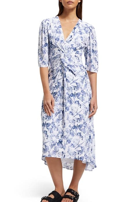 MIDI WRAP DRESS WITH KNOT DETAIL SHELL BATIK BLUE by Scotch & Soda