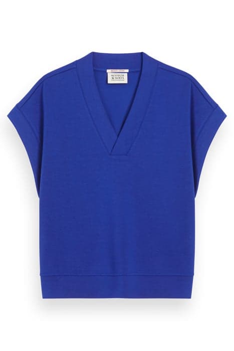 V-NECK SLEEVELESS MODAL SWEATSHIRT ELECTRIC BLUE by Scotch & Soda