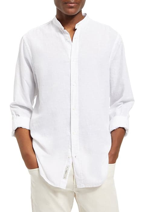 REGULAR FIT COTTON LINEN SHIRT WHITE by Scotch & Soda