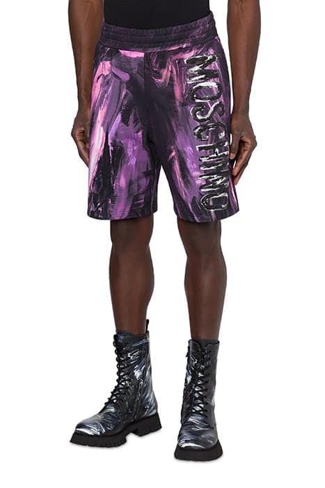 PAINTING FLEECE SHORTS PURPLE by Moschino