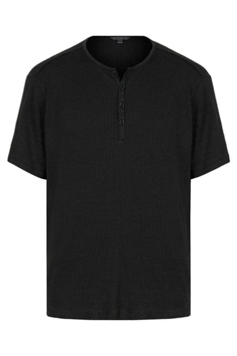 SLIM FIT SS HENLEY WITH BURN OUT BLACK by John Varvatos