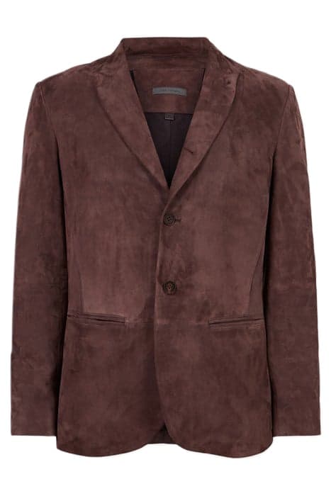 CUT AWAY JACKET WITH PEAK LAPEL PLUM WOOD by John Varvatos