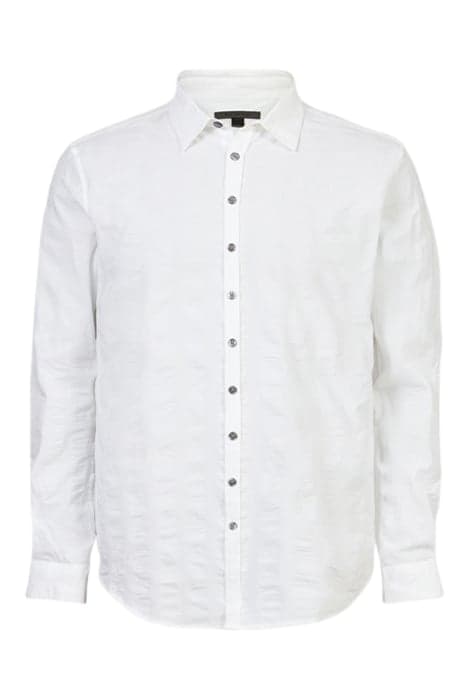 LINEN MULTI BUTTON SLIM FIT SHIRT WHITE by John Varvatos