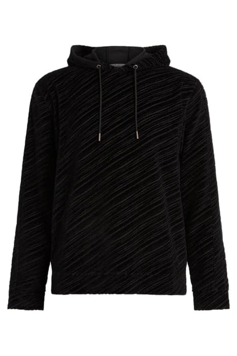 LANIER REGULAR FIT LS HOODIE WITH BURN-O BLACK by John Varvatos