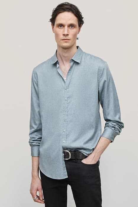 MULTI BUTTON SLIM FIT SHIRT BLUE STONE by John Varvatos