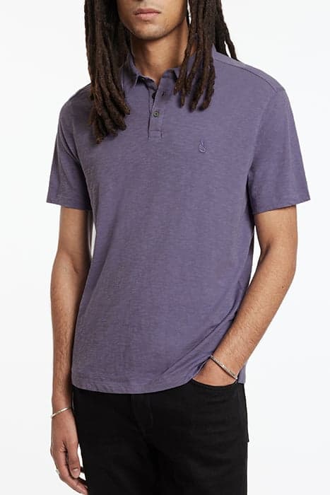 VICTOR SS SLUB CTN POLO WPEACE SIGN EMB ANTIQUE PURPLE by John Varvatos