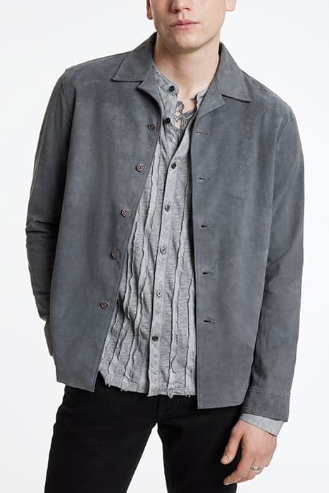 SIMO SHIRT - CAMP SHIRT BUTTON CLOSURE R IRON GREY by John Varvatos