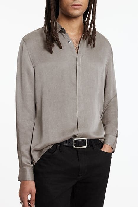 HIDDEN PLACKET SLIM FIT SHIRT MED GREY by John Varvatos