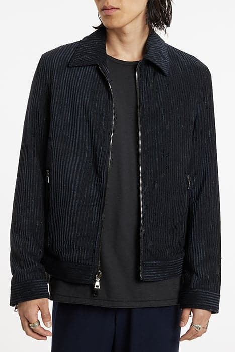 SLIM FIT ZIP FRONT JACKET WITH ZIP HIP P NAVY by John Varvatos