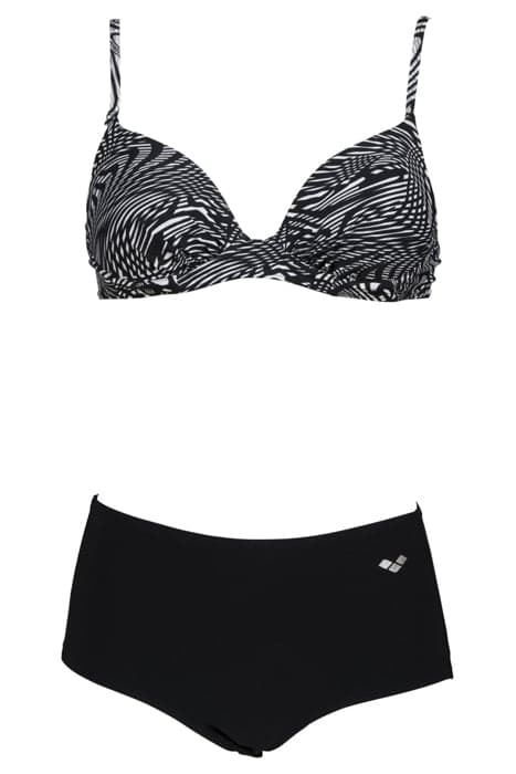 W CLARA TWO PIECES C-CUP BLACK MULTI-BLACK by Arena