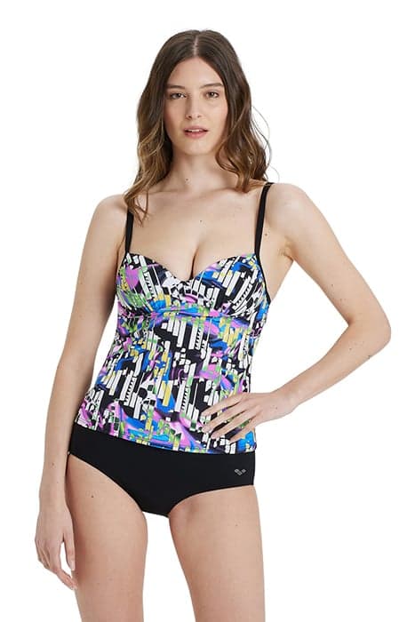 WOMEN'S BODYLIFT TANKINI CAROLINA C-CUP BLACK MULTI-BLACK by Arena