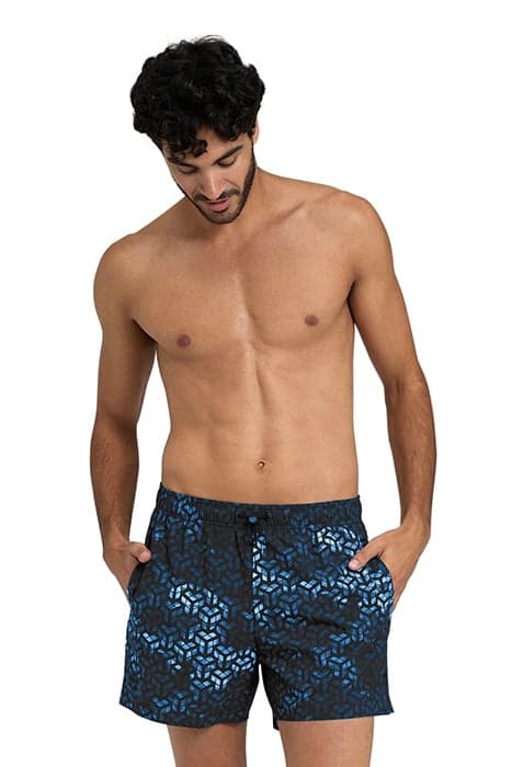 MEN'S ARENA EVO BEACH SHORT AO BLACK-TURQUOISE-MULTI by Arena