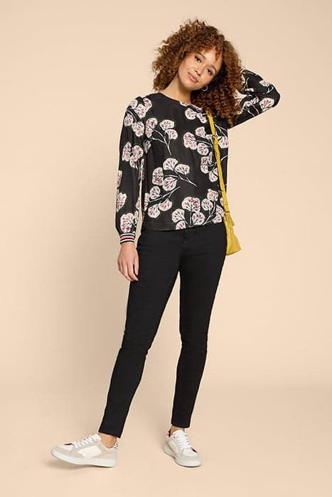 IRIS ECO VERO TOP BLACK PRINT by White Stuff