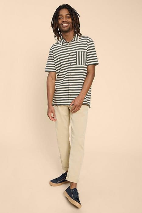 STRIPED JERSEY SHIRT GREEN MULTI by White Stuff