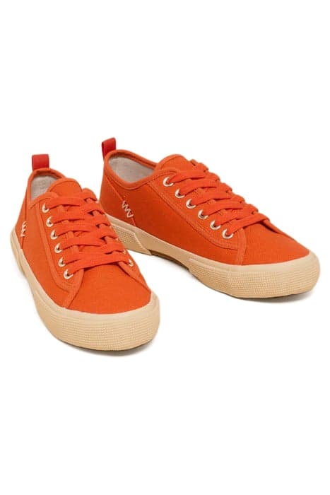 PIPPA CANVAS LACE UP TRAINER BRIGHT ORANGE by White Stuff