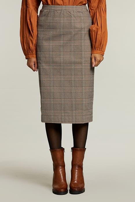 MULTI CHECKED MIDI SKIRT by River Woods