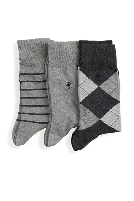 COTTON SOCKS 3-PACK GRANITE MIX by River Woods