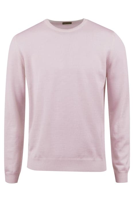 SWEATER KNITTED CREW NECK WITH PATCH MERINO WOOL PINK by Stenströms