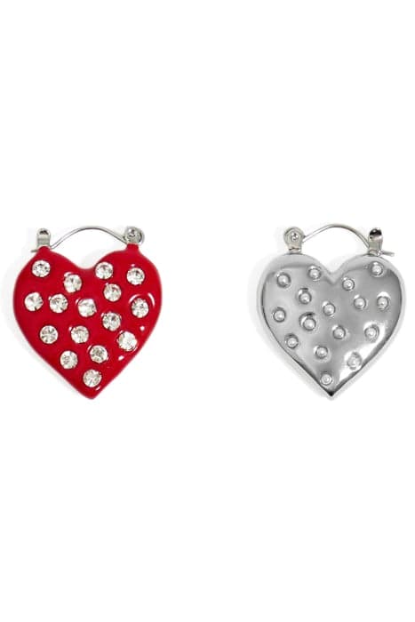 SILVER PEARLS AND CRYSTALS HEART EARRINGS by Bimba y Lola