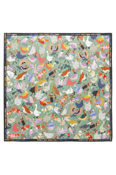 GREEN FARM ANIMALS SCARF by Bimba y Lola