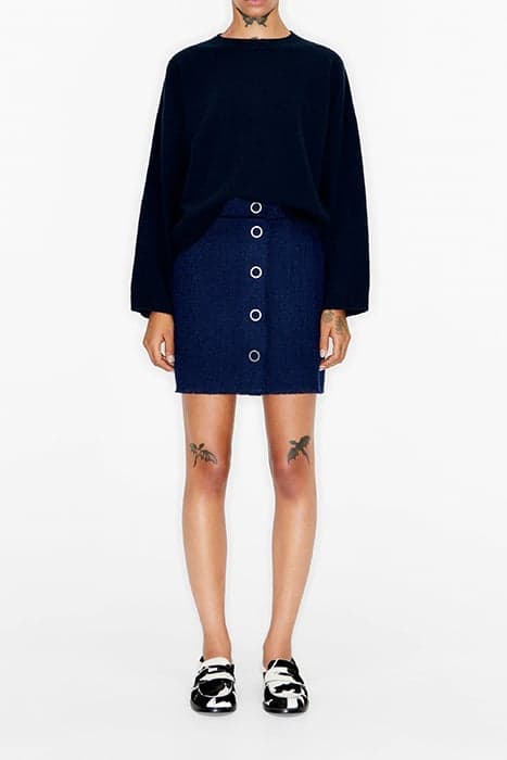 NAVY BLUE TWEED MINI SKIRT by Bimba y Lola