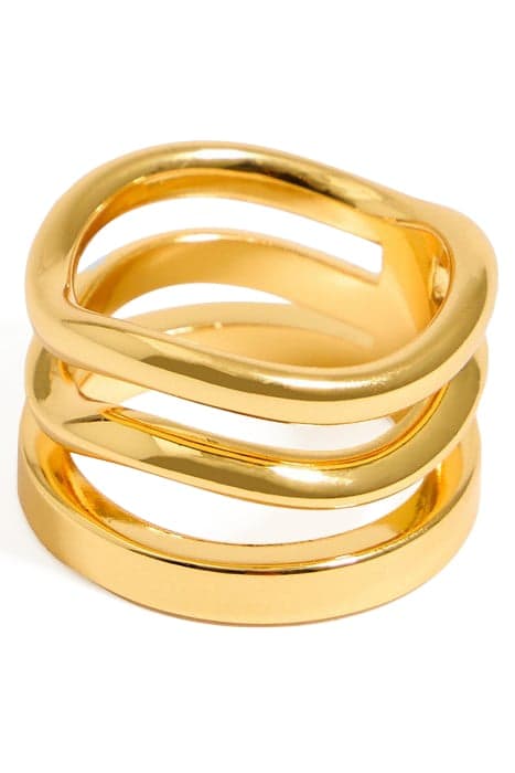 GOLD BANDS LOGO RING by Bimba y Lola