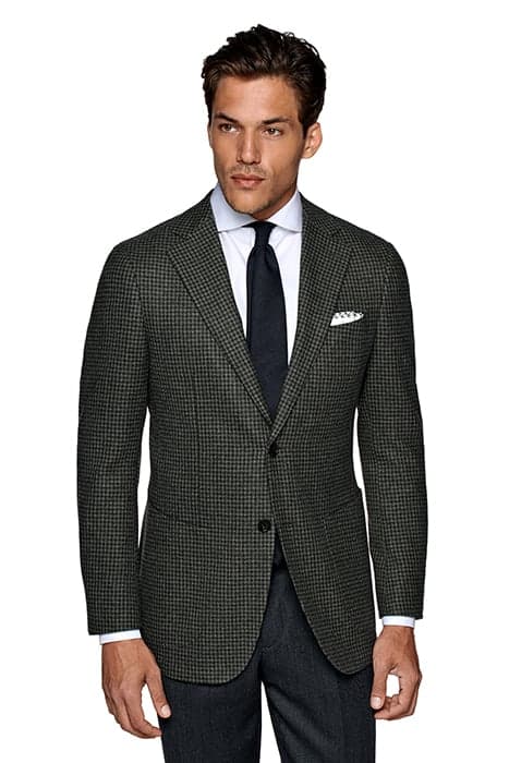 MID GREEN HOUNDSTOOTH TAILORED FIT HAVANA BLAZER by Suitsupply