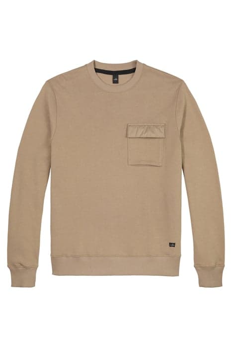 MOORE-POCKET | CHEST POCKET SWEATER DEEP BEIGE by WAHTS