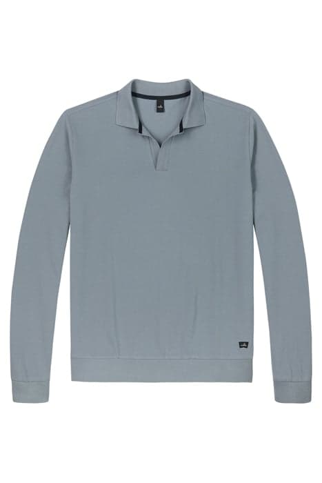 BARNETT | LONGSLEEVE RETRO POLOSHIRT CHALK BLUE by WAHTS