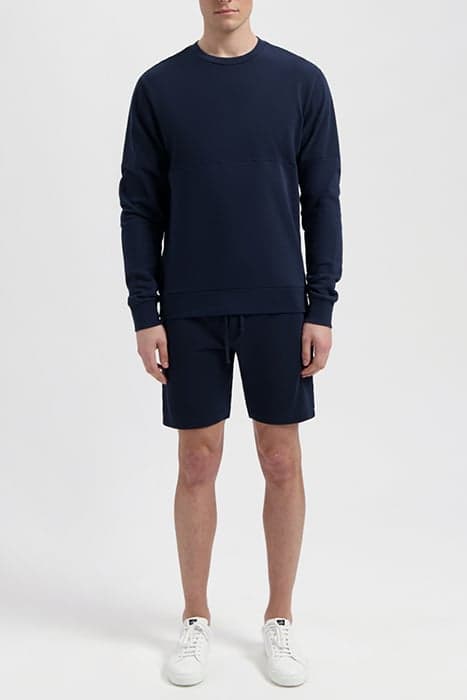 SULLIVAN | JERSEY PIQUÉ CREWNECK SWEATER NAVY BLUE by WAHTS