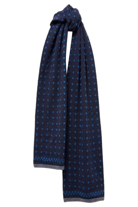 KELVIN SPOT MERINO SCARF DARK NAVY by White Stuff