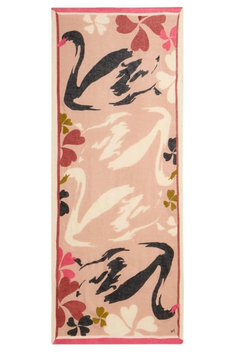 SWAN PRINT SCARF PINK PRINT by White Stuff