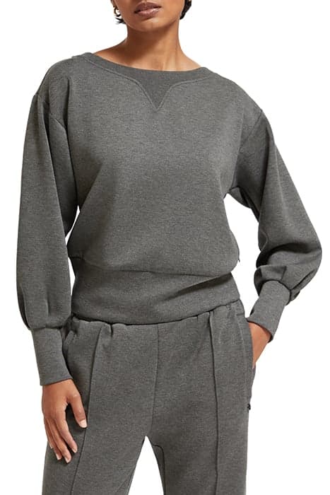 BOATNECK SWEATSHIRT DARK GREY MELANGE by Scotch & Soda