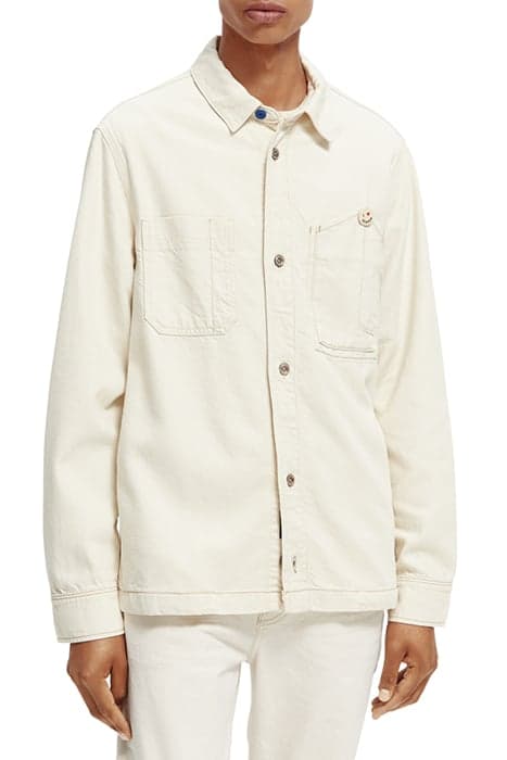 WORKED OUT WORKWEAR SHIRT IN UNBLEACHED ECRU DENIM ECRU by Scotch & Soda