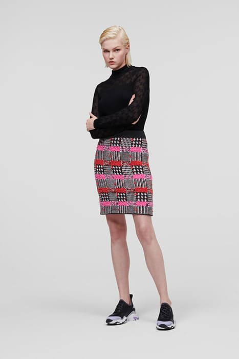 BOUCLE KNIT SKIRT BOUCLE PINK by KARL LAGERFELD