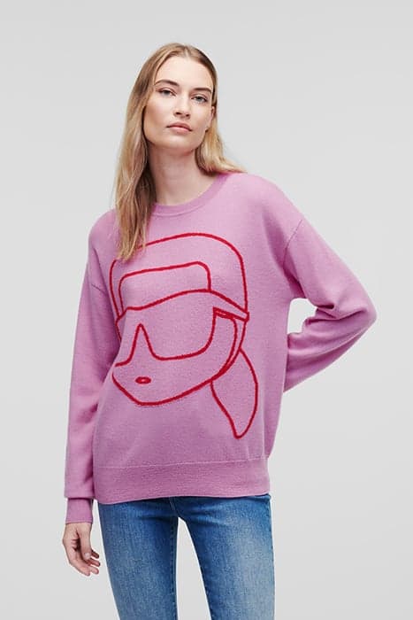 IKONIK 2.0 CREW NECK SWEATER PINK/RED by KARL LAGERFELD