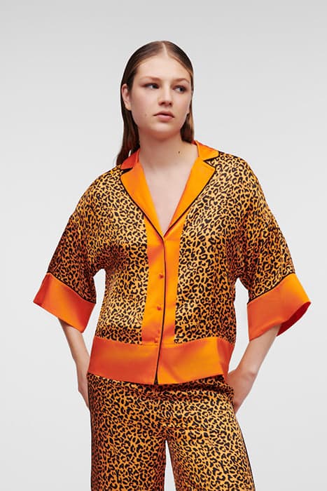 KL LEOPARD PRINTED PJ SHIRT LEOPARD ORANGE by KARL LAGERFELD